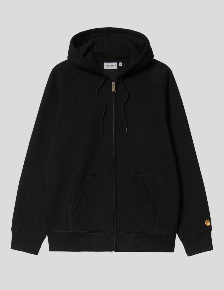 Sudadeira CARHARTT WIP hooded chase jacket black/gold